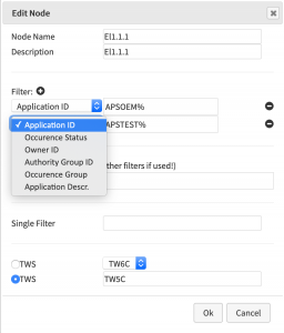apsware analytics IWS real time hierarcy - definition options